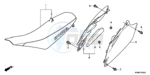 CRF250RD CRF250R Europe Direct - (ED) drawing SEAT/SIDE COVER