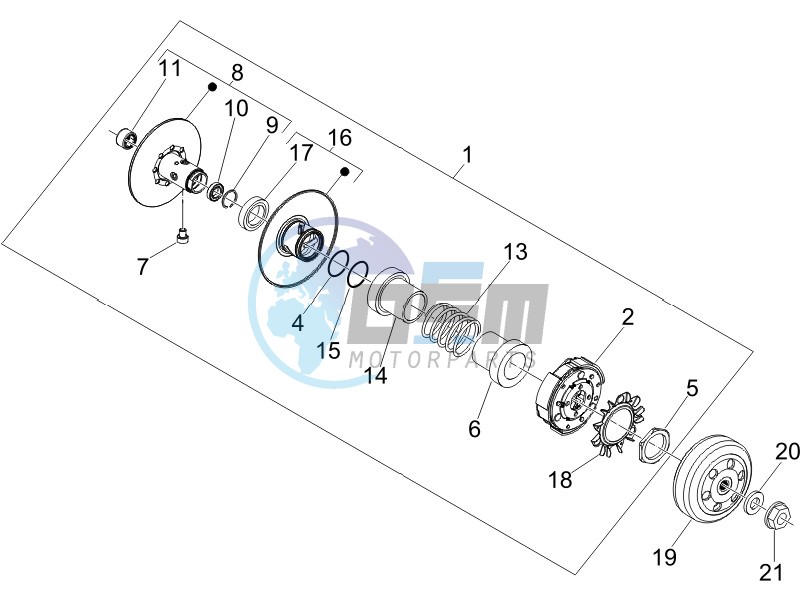 Driven pulley