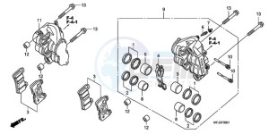 CBR600RRA UK - (E / 3E) drawing FRONT BRAKE CALIPER (CBR600RR9,A/RA9,A)