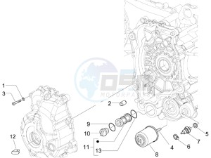 Beverly 125 drawing Flywheel magneto cover - Oil filter