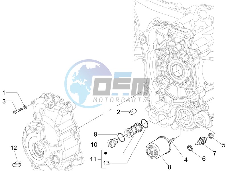 Flywheel magneto cover - Oil filter