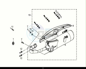 SYMPHONY 50 (XF05W1-IT) (E5) (M1) drawing EXHAUST MUFFLER