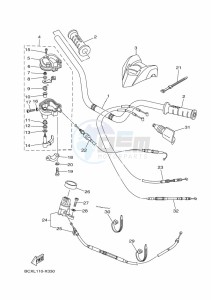 YFM700R (BMD6) drawing STEERING HANDLE & CABLE