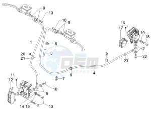 GTS 125 4T E3 drawing Brakes pipes - Calipers