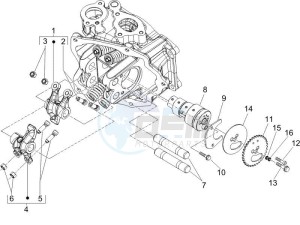 MP3 125 drawing Camshaft - Rocking levers support unit