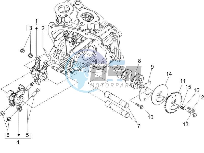 Camshaft - Rocking levers support unit