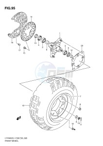 LT-R450 (E28-E33) drawing FRONT WHEEL (LT-R450L1 E33)