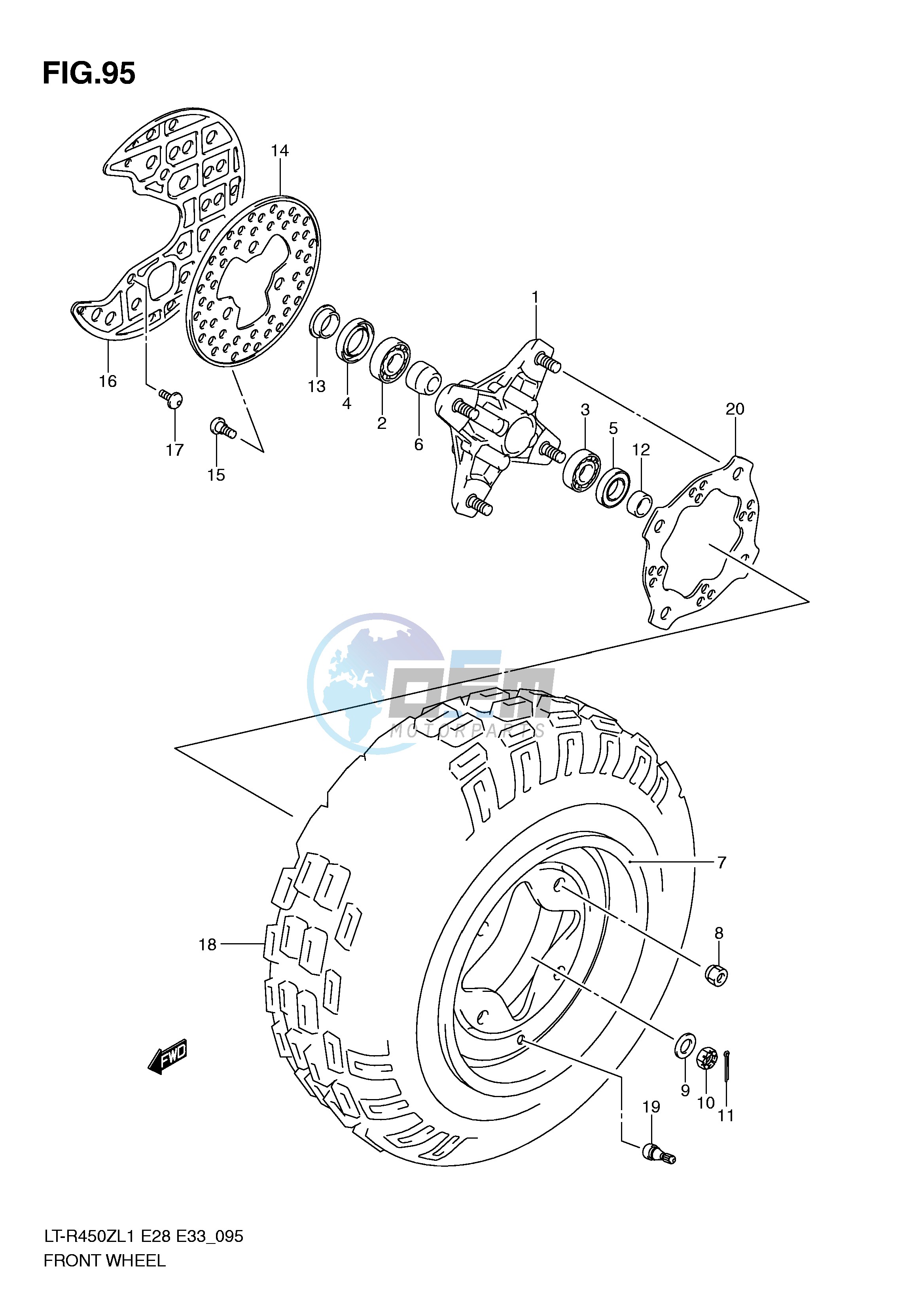 FRONT WHEEL (LT-R450L1 E33)