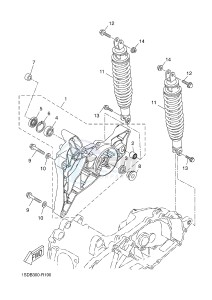 YP400R X-MAX 400 X-MAX (1SDB 1SDB 1SDB) drawing REAR ARM & SUSPENSION