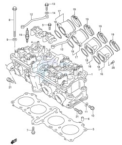 RF600R (E2) drawing CYLINDER HEAD