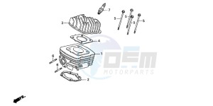 SH50 drawing CYLINDER/CYLINDER HEAD