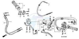 CBR600RRA Australia - (U / 2U) drawing HANDLE LEVER/SWITCH/CABLE