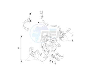 LXV 50 2T drawing Brakes pipes - Calipers