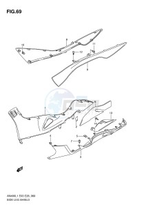 AN400 (E3-E28) Burgman drawing SIDE LEG SHIELD (AN400L1 E33)