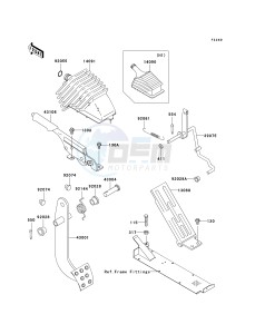 KAF 620 H [MULE 3010 4X4 ADVANTAGE CLASSIC AND HARDWOODS GREEN HD] (H1-H3) [MULE 3010 4X4 ADVANTAGE CLASSIC AND HARDWOODS GREEN HD] drawing BRAKE PEDAL_THROTTLE LEVER