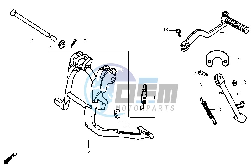 CENTRAL STAND / SIDE STAND / KICKSTARTER PEDAL