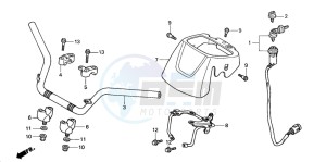 TRX350FM FOURTRAX 350 4X4ES drawing HANDLE PIPE (1)