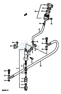 RM250 (G-H) drawing REAR MASTER CYLINDER (MODEL H)