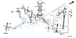 CBF1000A9 EK drawing REAR BRAKE MASTER CYLINDER (CBF1000A/T/S)