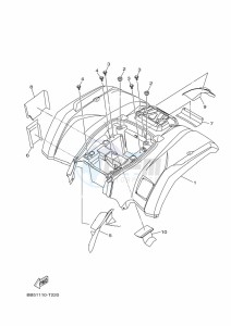 YFM450FWBD KODIAK 450 EPS (BHT2) drawing REAR FENDER