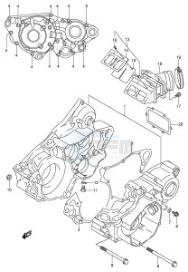 RM250 (E3-E28) drawing CRANKCASE (MODEL K1 K2)