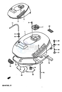 GSX-R1100 (K-L) drawing FUEL TANK (MODEL L)