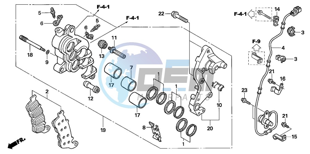 R. FRONT BRAKE CALIPER (CBF1000A/T/S)