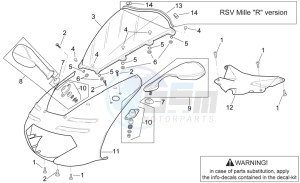 RSV 2 1000 drawing Front body - Front fairing