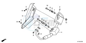 CBR125RTC drawing EXHAUST MUFFLER