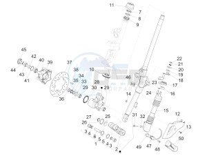 125 4T 3V ie Primavera (APAC) drawing Fork/steering tube - Steering bearing unit