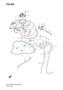 GSX-R750 (E3-E28) drawing FUEL TANK (MODEL K9)