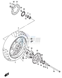 GSX-250RA drawing REAR WHEEL