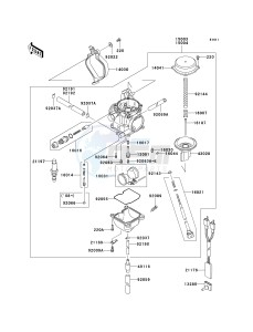 KVF 360 B [PRAIRIE 360] (B6F-B9F) B6F drawing CARBURETOR