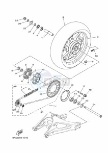 XSR900 MTM850 (BAE8) drawing REAR WHEEL