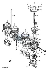 GSX-R750 (J-K-L) drawing CARBURETOR (MODEL J K)