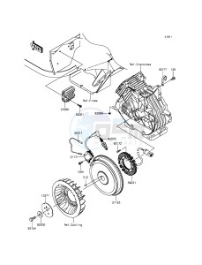 MULE 610 4x4 KAF400AGF EU drawing Generator/Ignition Coil