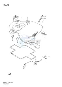 VL800 (E2) VOLUSIA drawing FUEL TANK (VL800UEL1 E19)