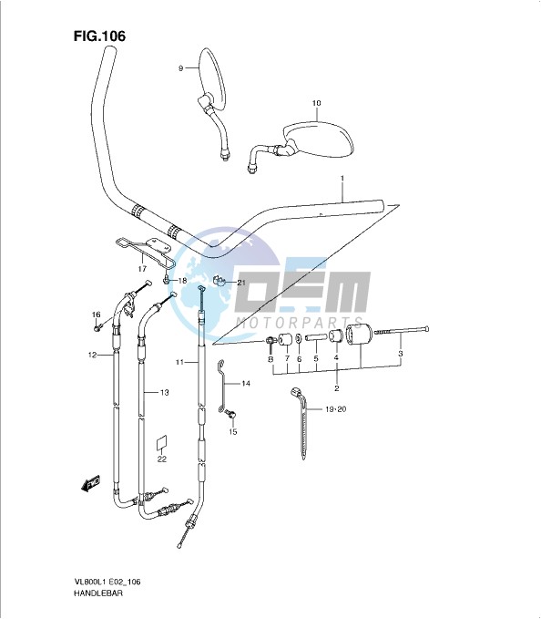 HANDLEBAR (VL800TL1 E24)