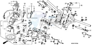 ST1300AE Pan Europoean - ST1300 UK - (E) drawing HANDLE PIPE/TOP BRIDGE