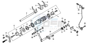 GL1500A GOLDWING ASPENCADE drawing SHIFT DRUM/SHIFT FORK