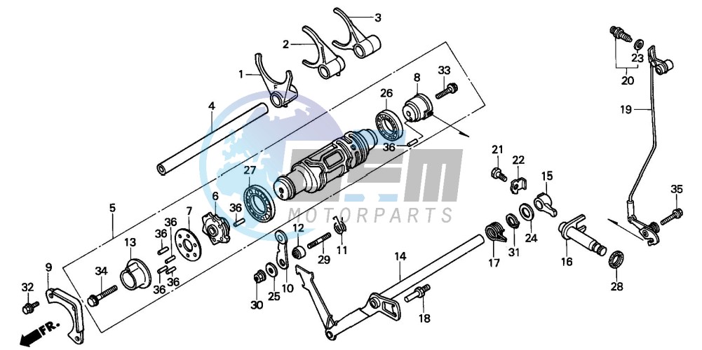 SHIFT DRUM/SHIFT FORK