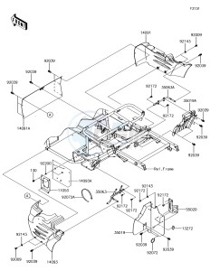 MULE SX KAF400JJF EU drawing Frame Fittings(Rear)