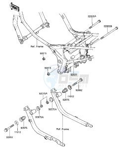 ZX 600 A [NINJA 600] (A3) [NINJA 600] drawing FRAME FITTINGS