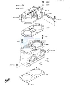 JB 650 A [JET MATE] (A1-A2) [JET MATE] drawing CYLINDER HEAD_CYLINDER