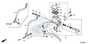 SH125DSG SH125 UK - (E) drawing REAR BRAKE MASTER CYLINDER