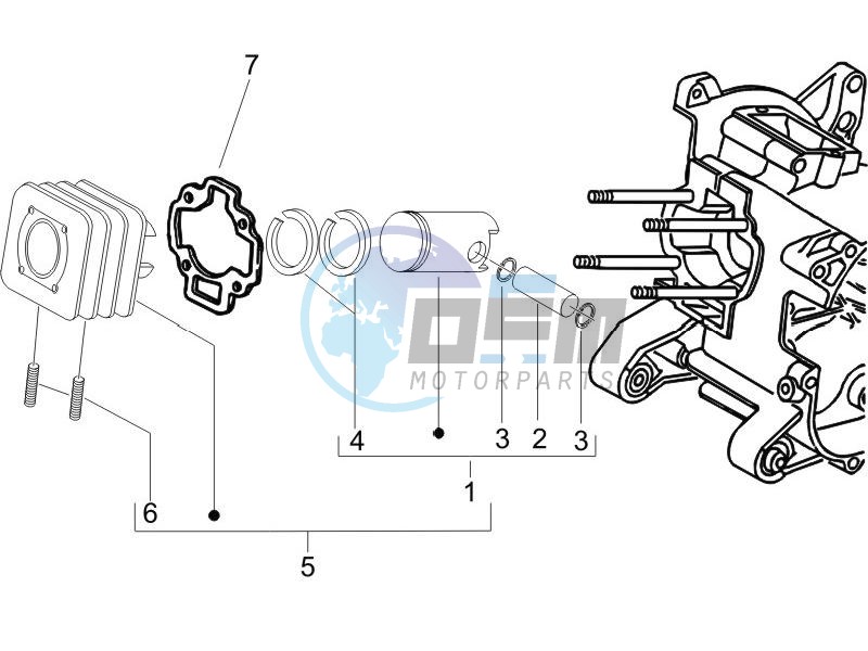 Cylinder-piston-wrist pin unit