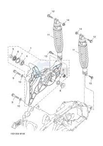 YP400R X-MAX 400 X-MAX 400 (1SD1 1SD1 1SD1) drawing REAR ARM & SUSPENSION