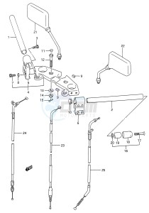 GS500E (E28) drawing HANDLEBAR (MODEL L M N)