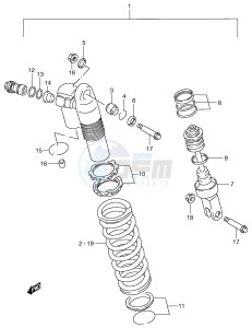 RM125 (E2) drawing SHOCK ABSORBER (MODEL X)