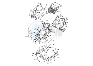 YQ AEROX R 50 drawing FRONT BODY MY00 MAX BIAGGI